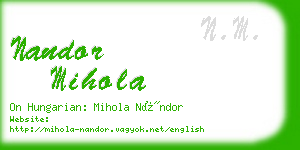 nandor mihola business card